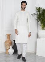 Linen Cotton Cream Festival Wear Pintux Kurta Pajama